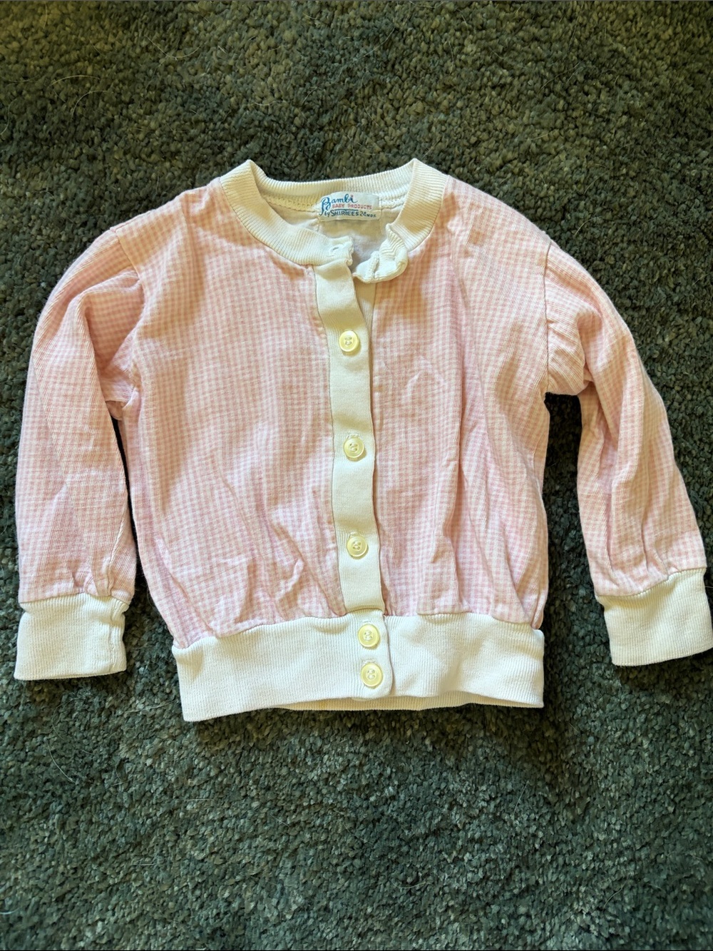 Vintage Pink Gingham Button-Front Kids Shirt